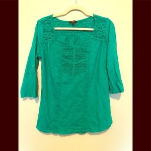 CUPIO Crochet Peasant Top